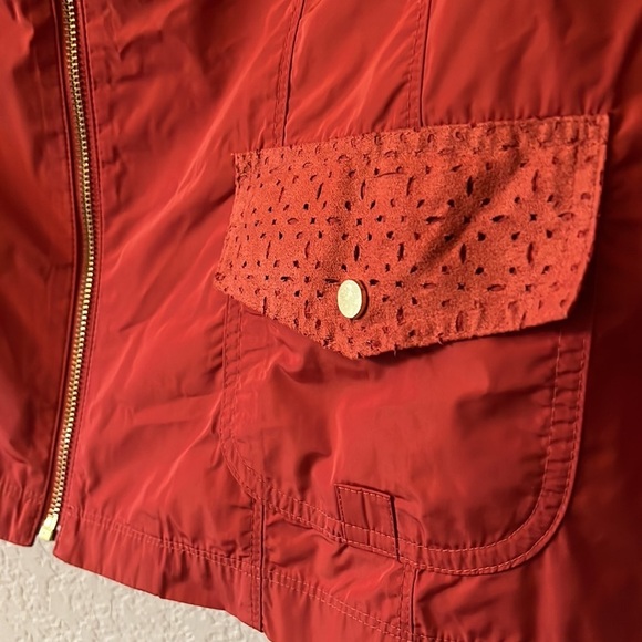 Chico’s Zenergy Finley Suede Detail Jacket Wind Breaker. Rust Orange XL - Picture 6 of 10